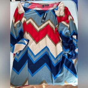 New Directions Multicolor Chevron Top